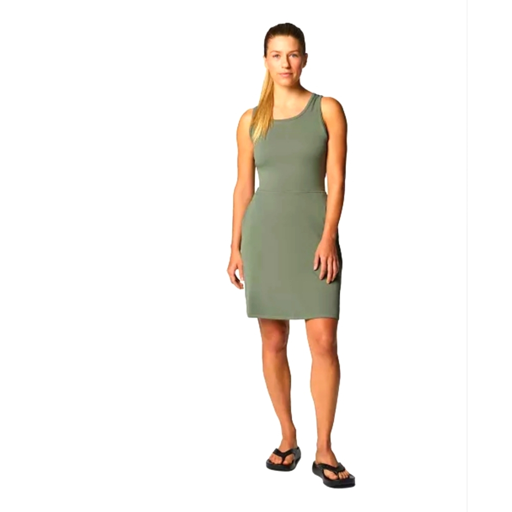 Columbia Green Asymmetrical Sheath Dress with Scoop Neck